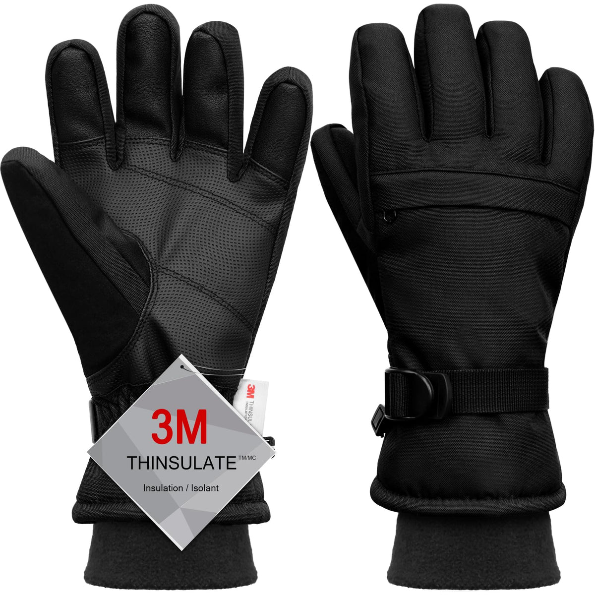 Ski Gloves,Snow Gloves Waterproof Winter Warm Cold Weather Touchscreen Gloves for Parent& Child Kids Skiing,Snowboarding