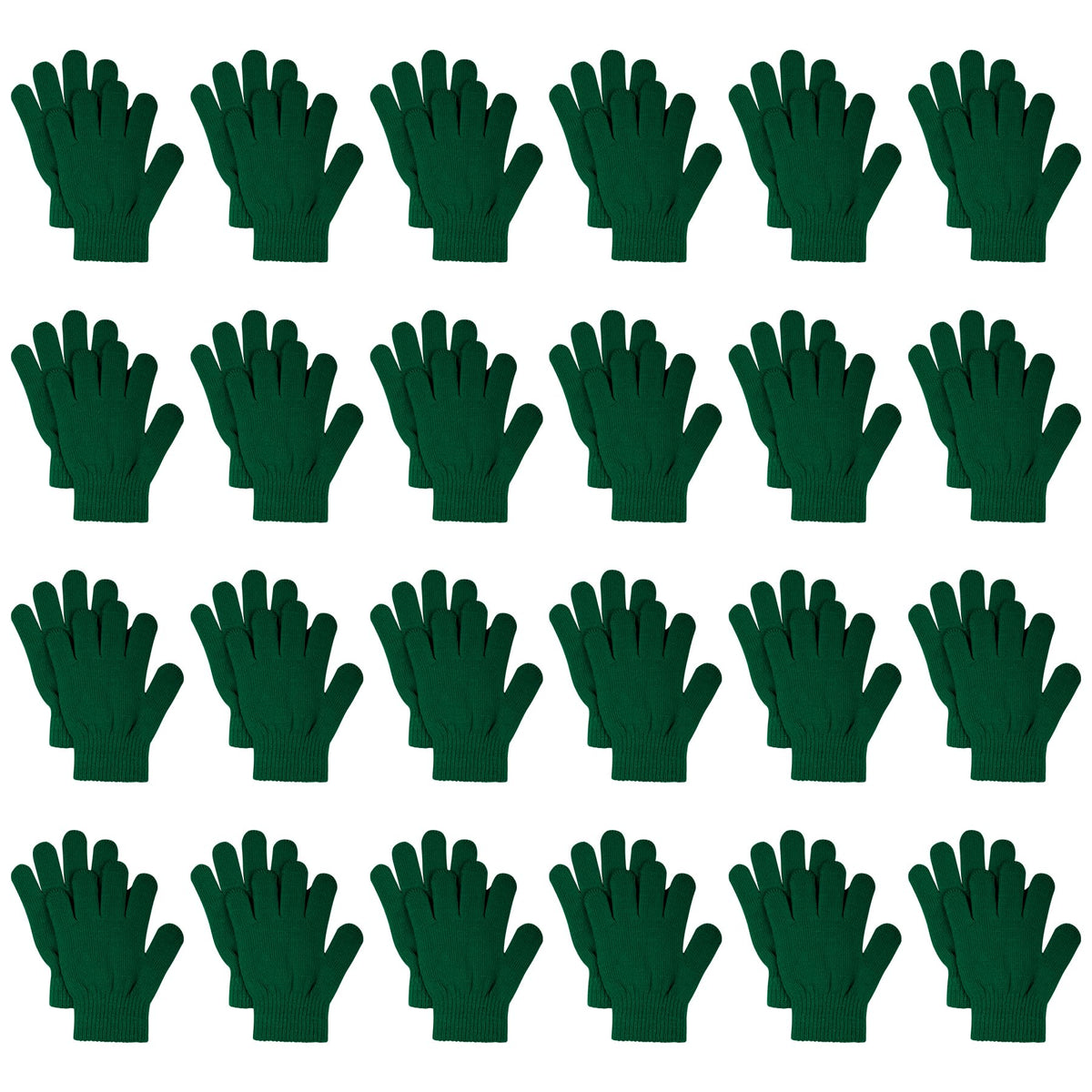 jiebor 24 Pairs Kids Warm Winter Knit Gloves for Boys Girls Children