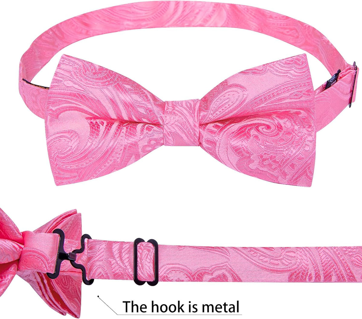 DiBanGu Silk Paisley Bow Tie for Men Formal Pre-tied Bowtie Set
