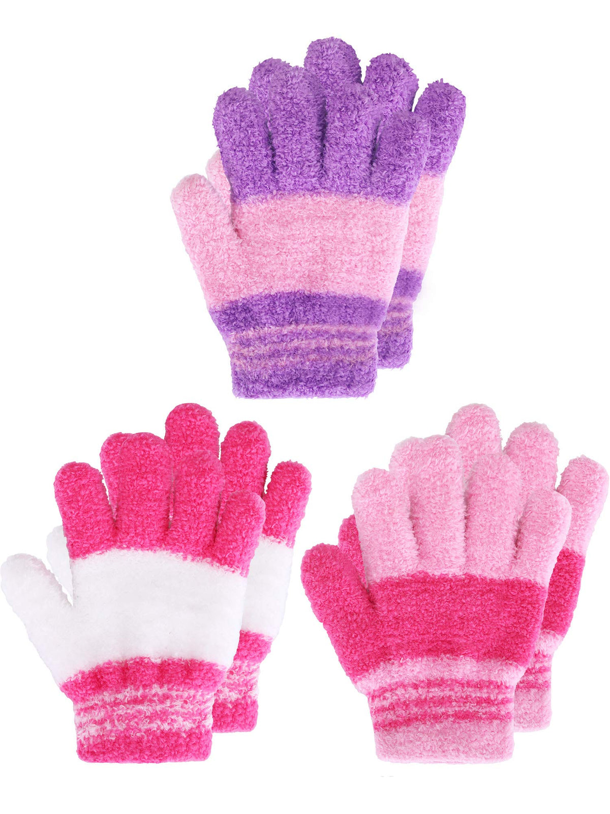 EBOOT 3 Pairs Winter Kids Gloves Warm