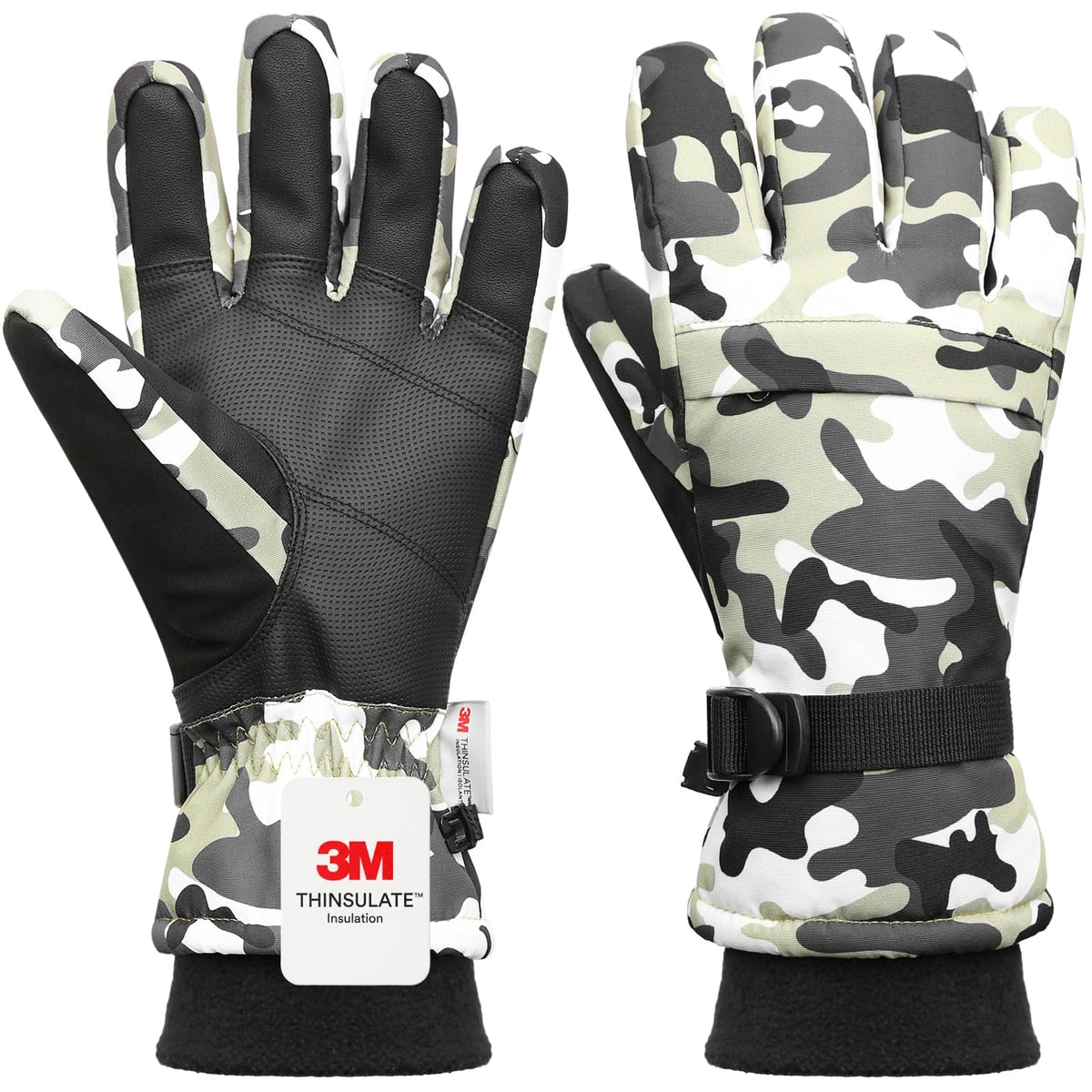 Ski Gloves,Snow Gloves Waterproof Winter Warm Cold Weather Touchscreen Gloves for Parent& Child Kids Skiing,Snowboarding