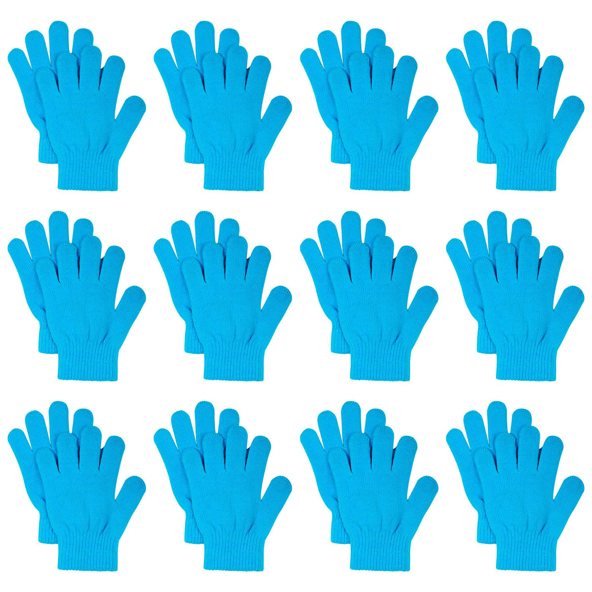 jiebor 12 Pairs Kids Warm Winter Knit Gloves for Boys Girls Children