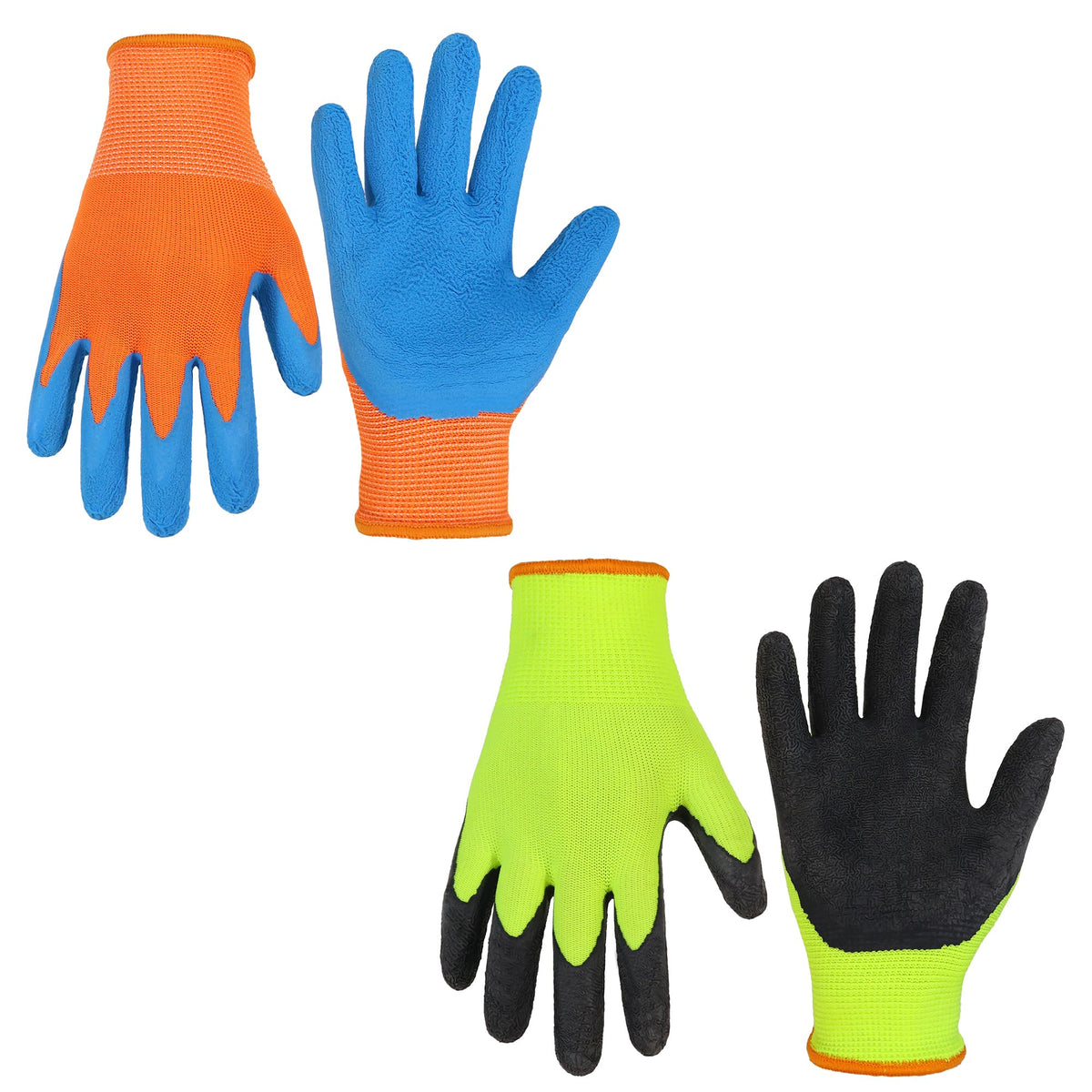 HANDLANDY 2 Pairs Kids Gardening Gloves, Grippy Kids Work Gloves, M