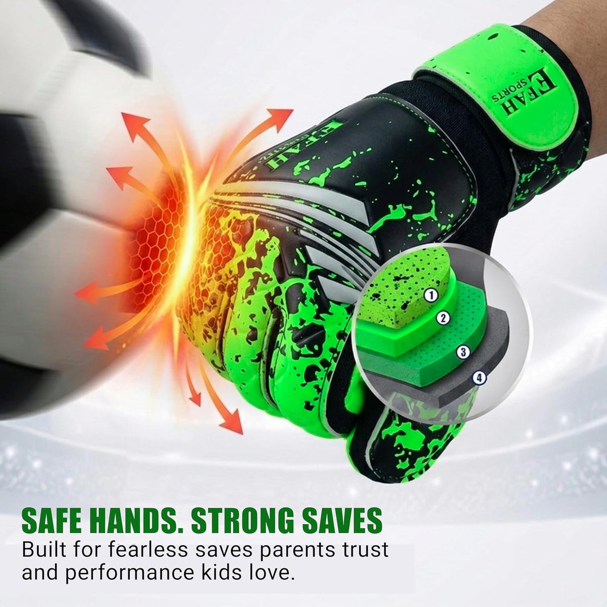 Soccer Goalie Goalkeeper Gloves for Kids Boys Children Youth