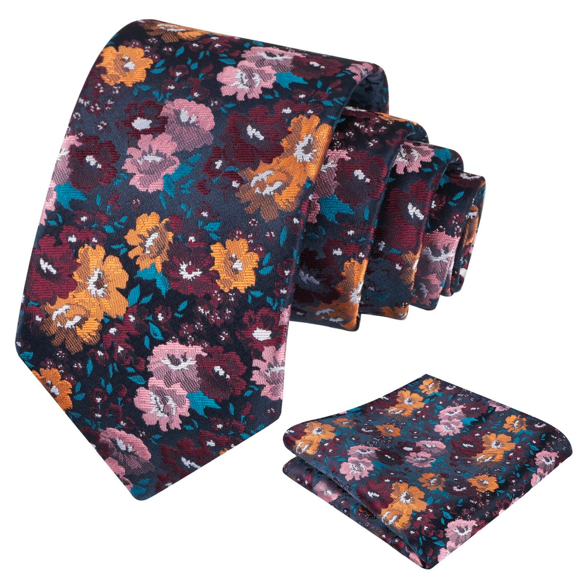 Alizeal Mens 3.15'' Colorful Flower Necktie Set