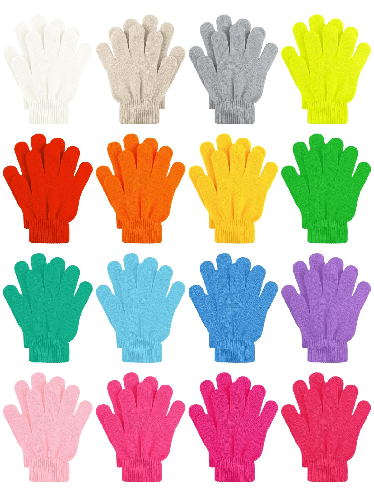 Cooraby 16 Pairs Winter Kids Gloves Warm Toddler Gloves for Boys Girls