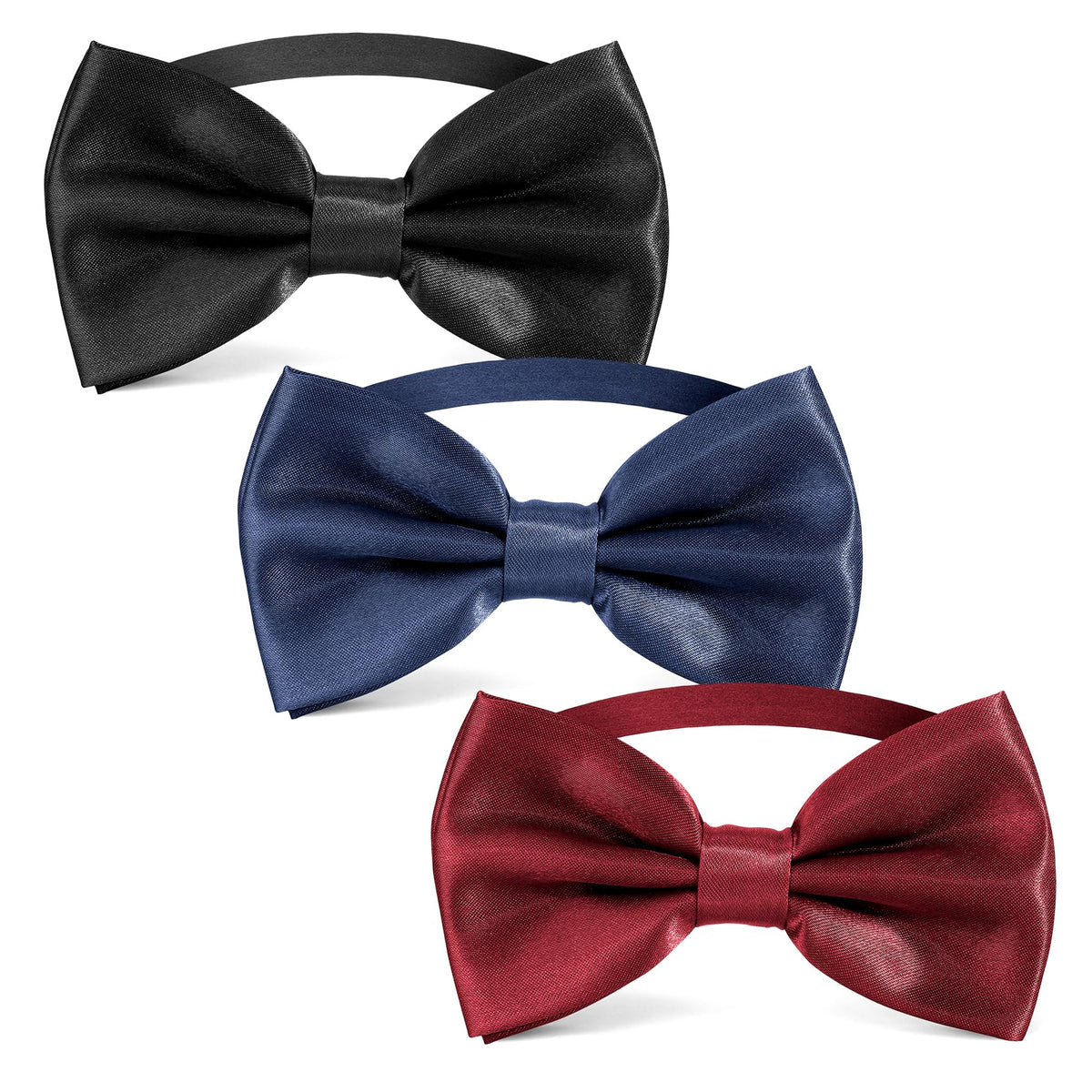 Black Bow Ties for Men - Tuxedo Black Bow Tie Clip On
