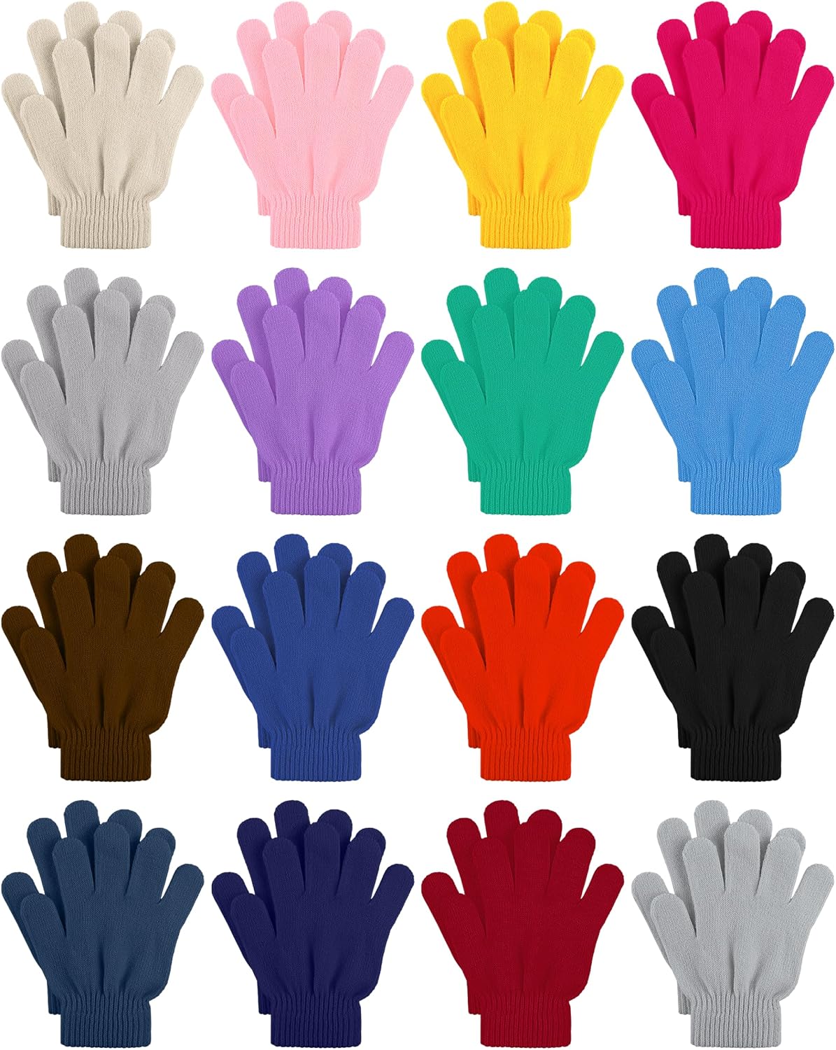 Cooraby 16 Pairs Winter Kids Gloves Warm Toddler Gloves for Boys Girls