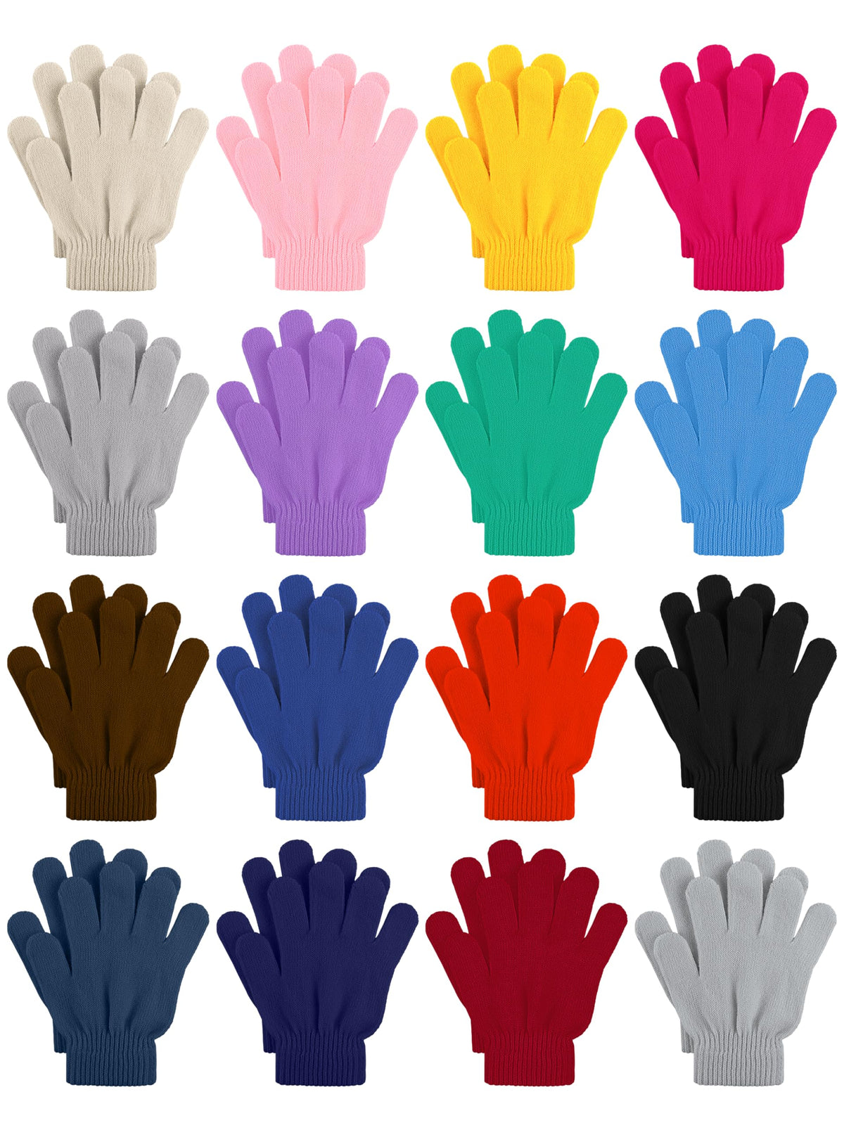 Cooraby 16 Pairs Winter Kids Gloves Warm Toddler Gloves for Boys Girls