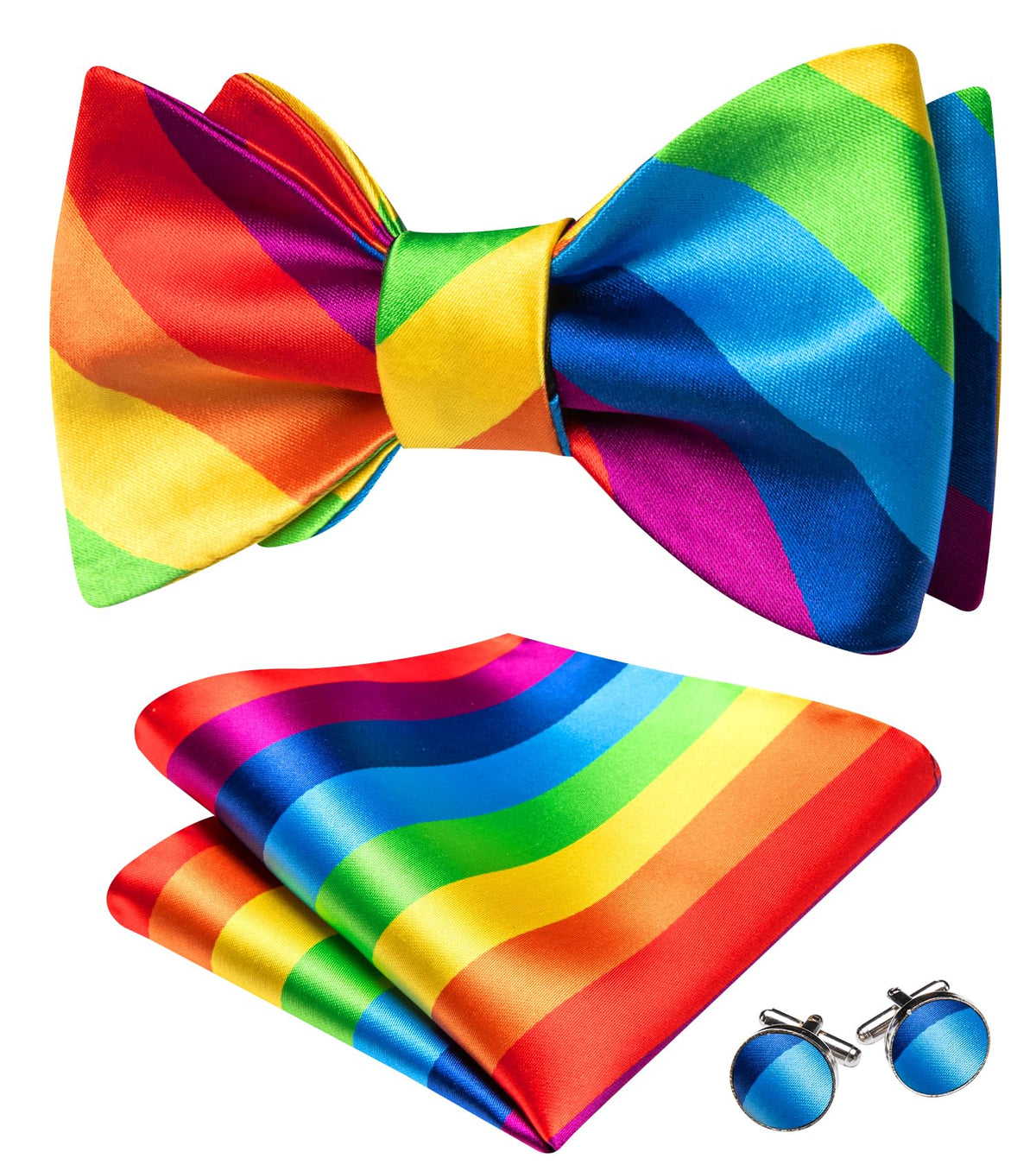 YOHOWA Bow Ties for Men Paisley Self Tie Bowtie Pocket Square Cufflinks Set