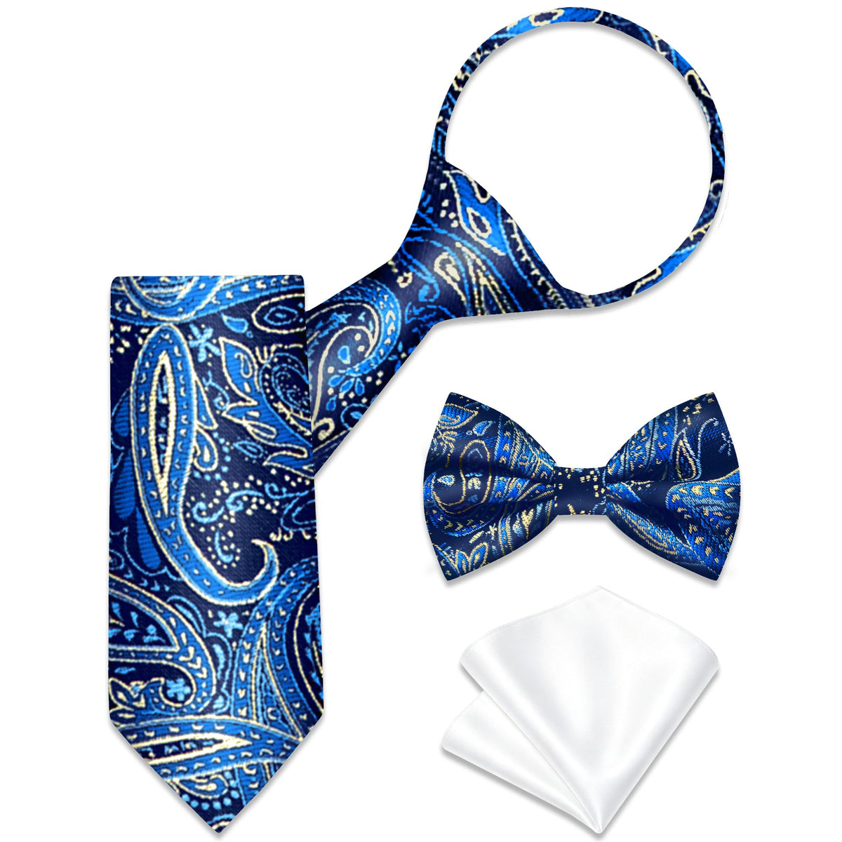 Boys Pre-Tied Zipper Necktie 3-Piece Set