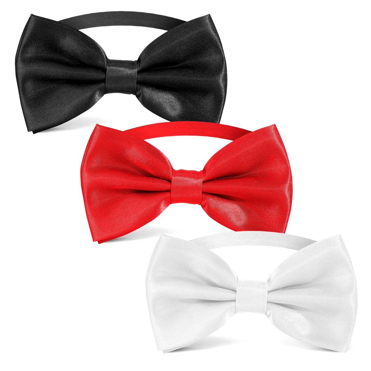 Black Bow Ties for Men - Tuxedo Black Bow Tie Clip On