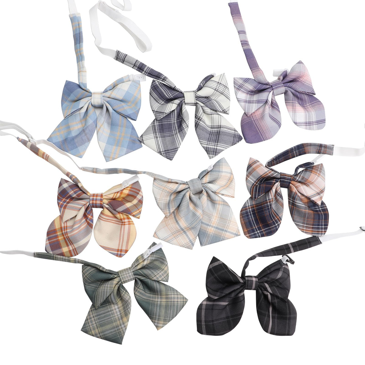 Uniform Adjustable Pre-Tied Zipper Ties For kids boys girls 8 pcs Gowns Neck Neckties School Men's Pretied Ties Set
