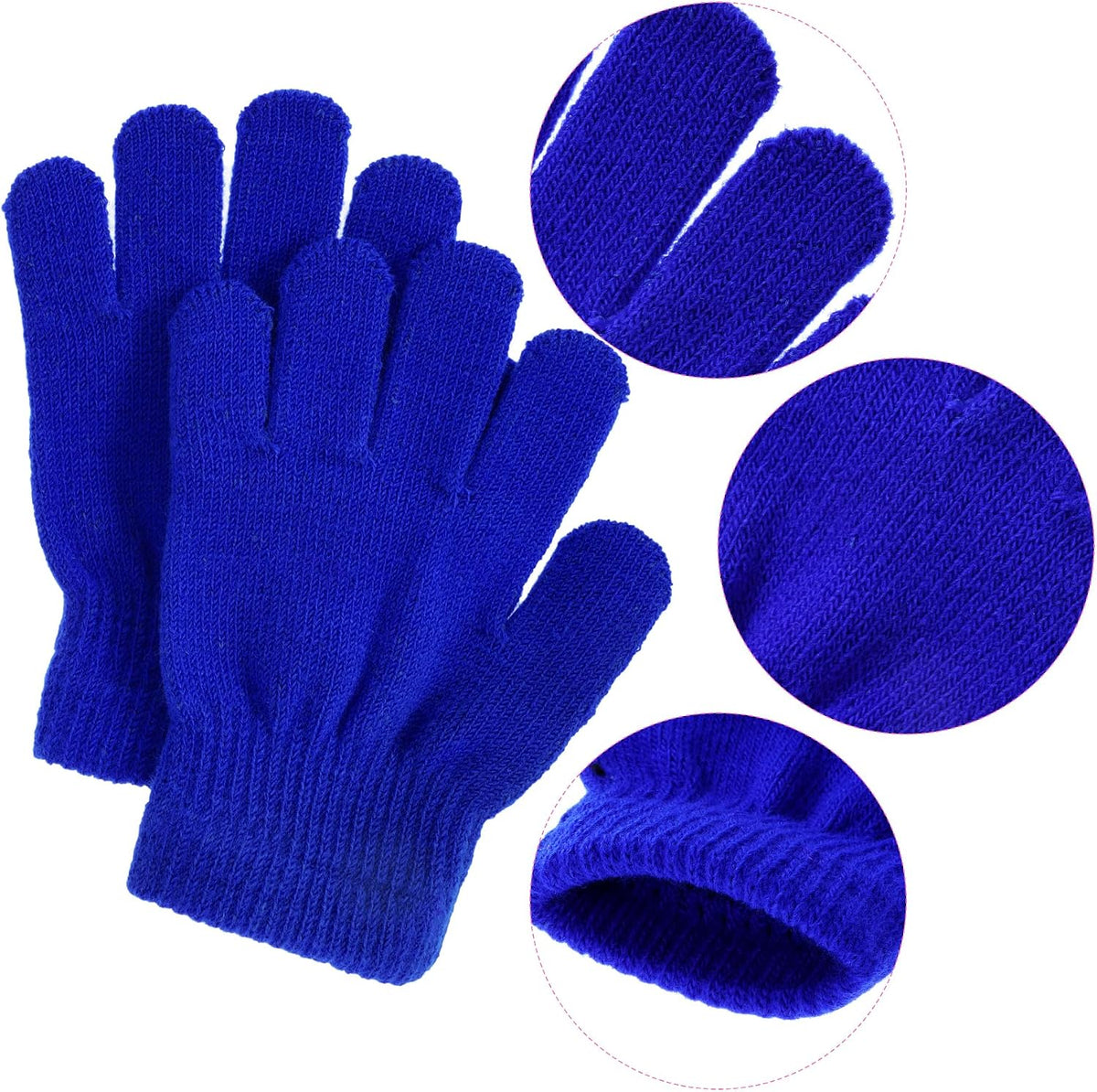 jiebor 24 Pairs Kids Warm Winter Knit Gloves for Boys Girls Children