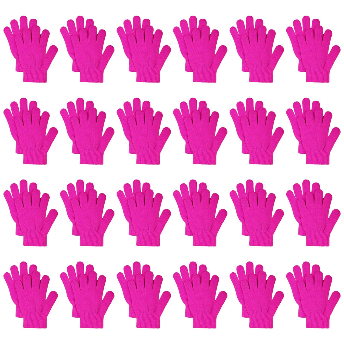 jiebor 24 Pairs Kids Warm Winter Knit Gloves for Boys Girls Children