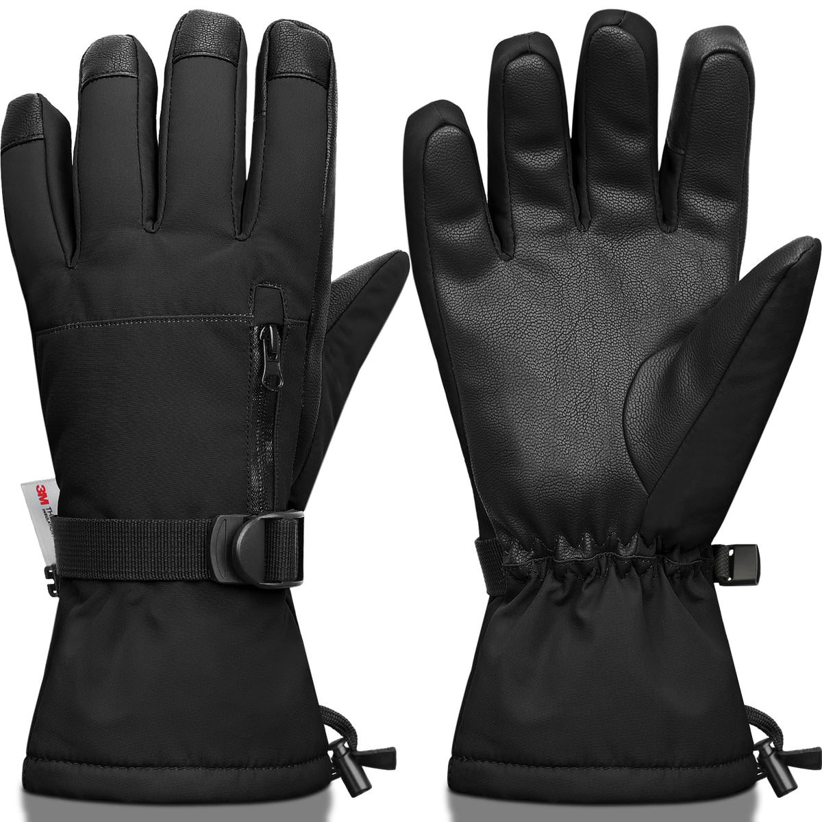 Ski Gloves,Snow Gloves Waterproof Winter Warm Cold Weather Touchscreen Gloves for Parent& Child Kids Skiing,Snowboarding