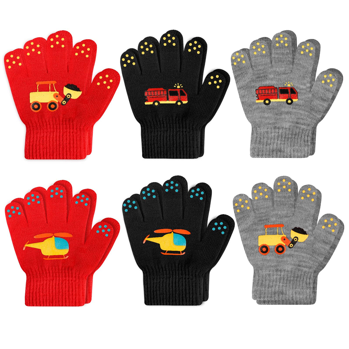 ONESING 3-24 Pairs Winter Knit Gloves for Kids - White Finger Gloves for Boys and Girls