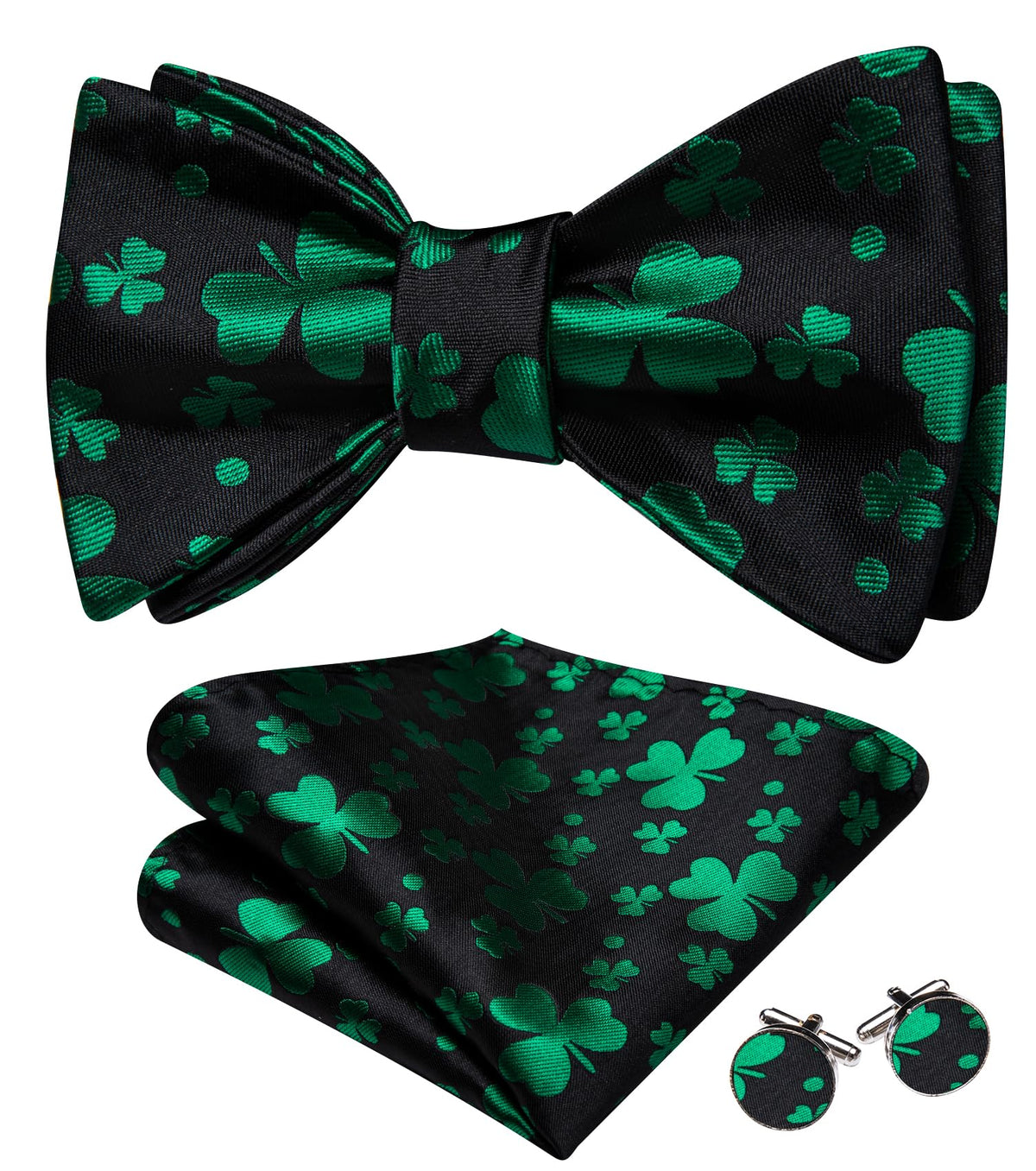 YOHOWA Bow Ties for Men Paisley Self Tie Bowtie Pocket Square Cufflinks Set