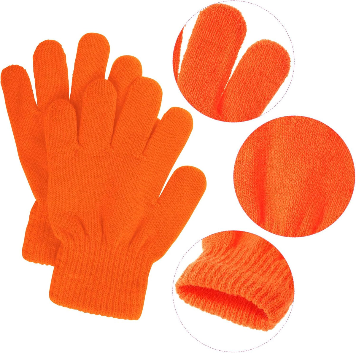 jiebor 12 Pairs Kids Warm Winter Knit Gloves for Boys Girls Children