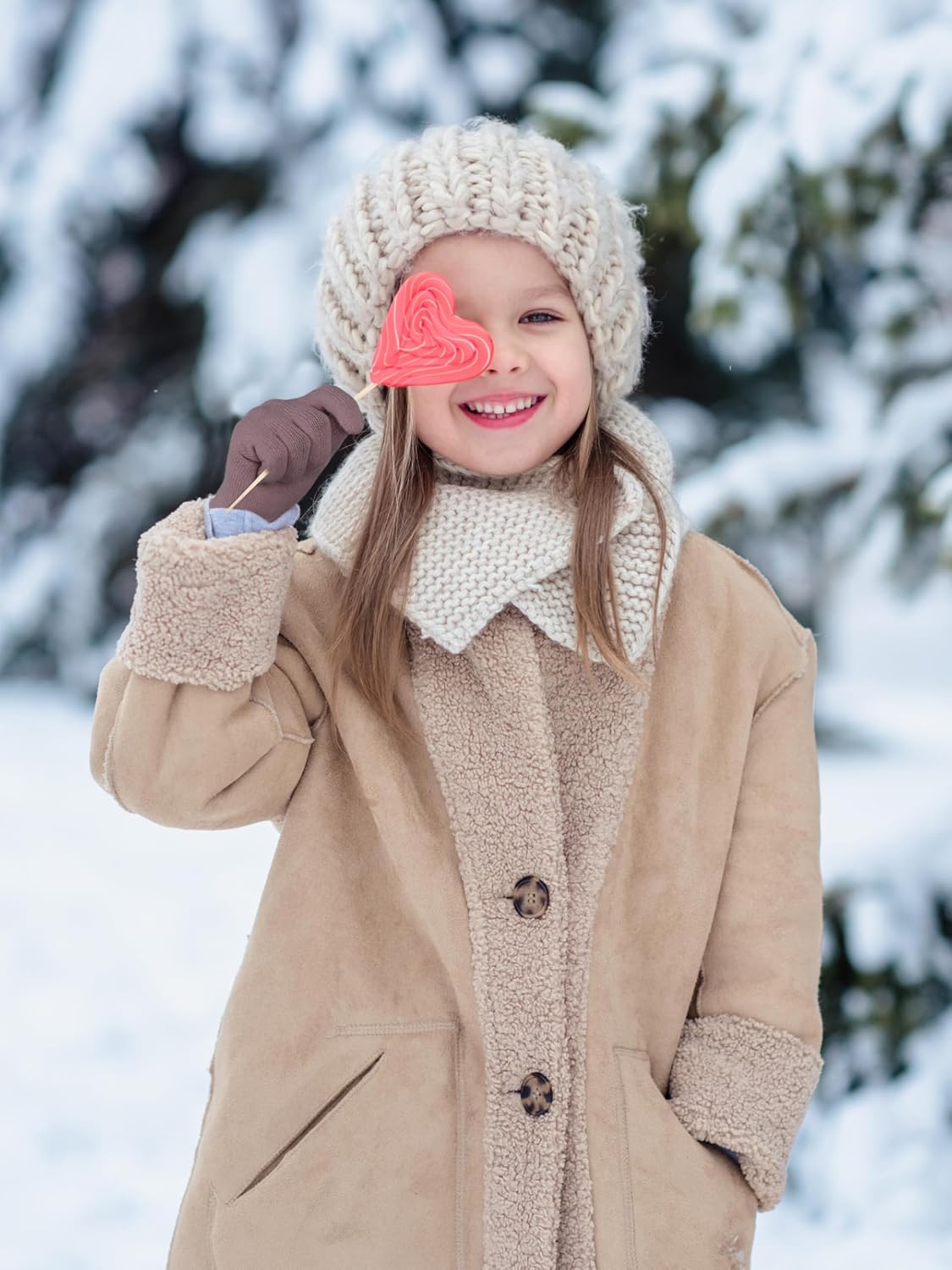Cooraby 12 Pairs Kids Warm Magic Gloves Teens Winter Stretchy Knit Gloves Boys Girls Knit Gloves