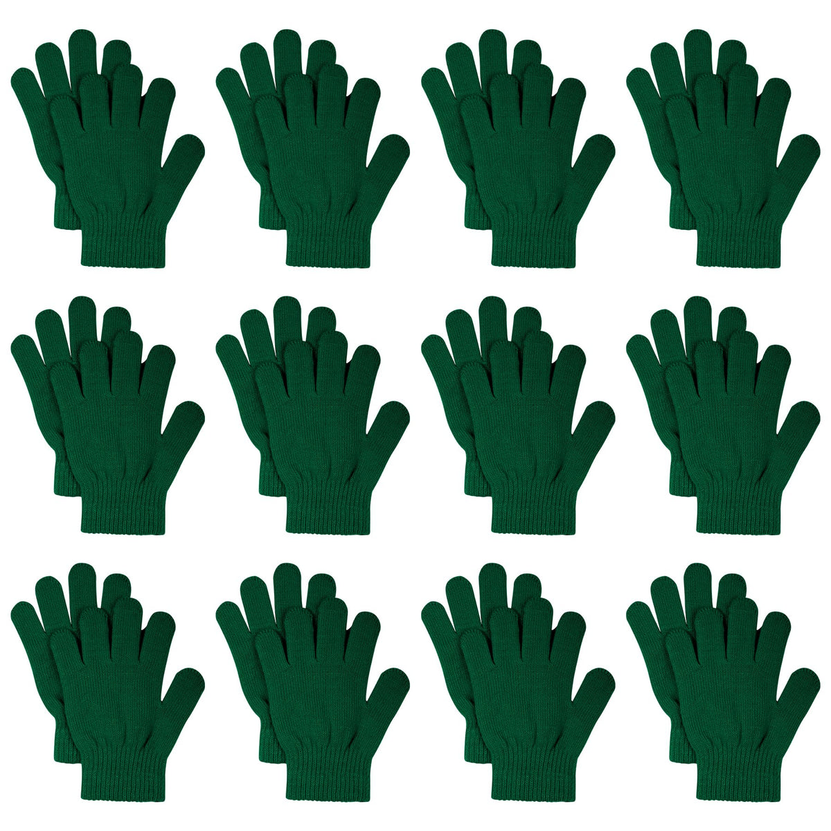 jiebor 12 Pairs Kids Warm Winter Knit Gloves for Boys Girls Children
