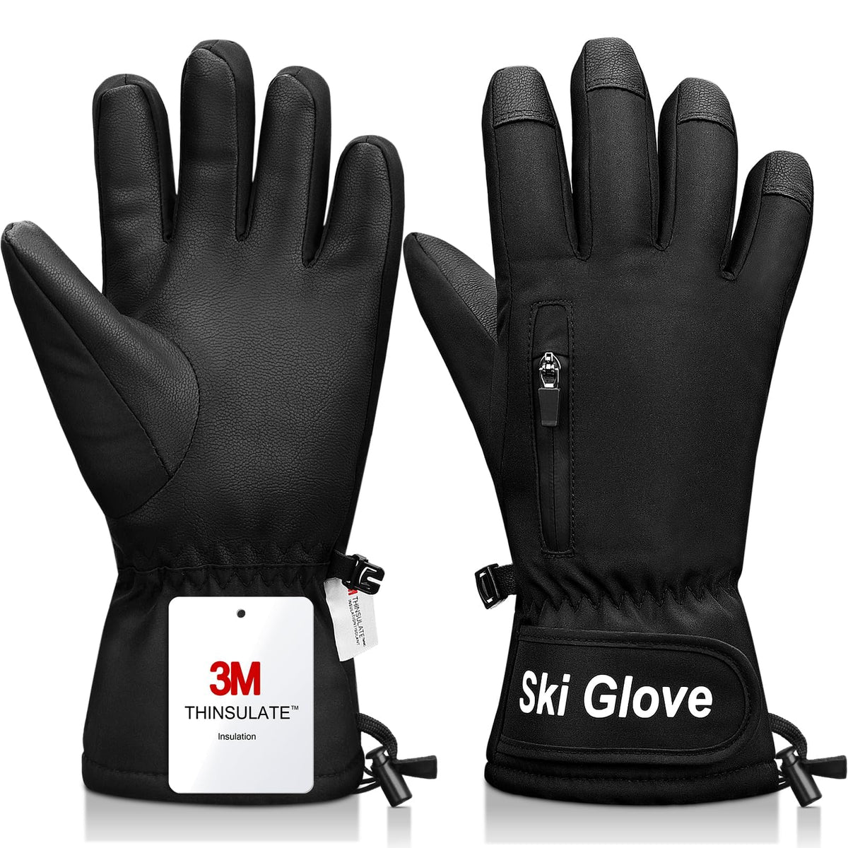 Ski Gloves,Snow Gloves Waterproof Winter Warm Cold Weather Touchscreen Gloves for Parent& Child Kids Skiing,Snowboarding