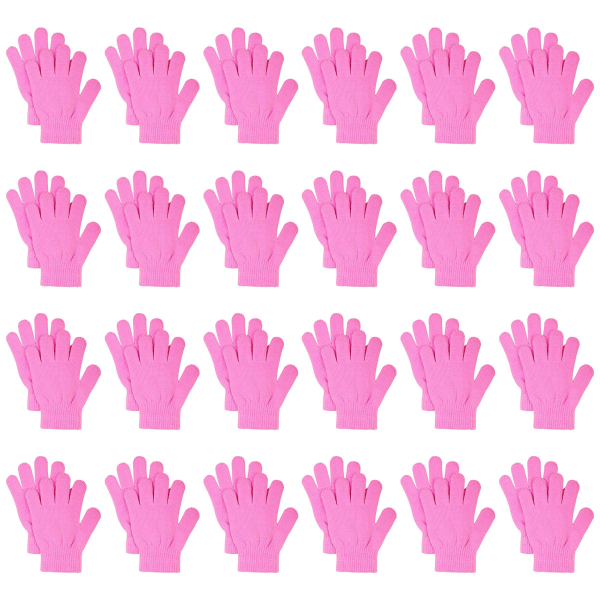 jiebor 24 Pairs Kids Warm Winter Knit Gloves for Boys Girls Children
