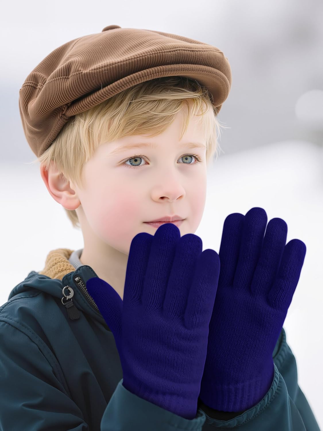 Cooraby 3 Pairs Kids Winter Gloves Thick Warm Toddler Gloves for Boys Girls