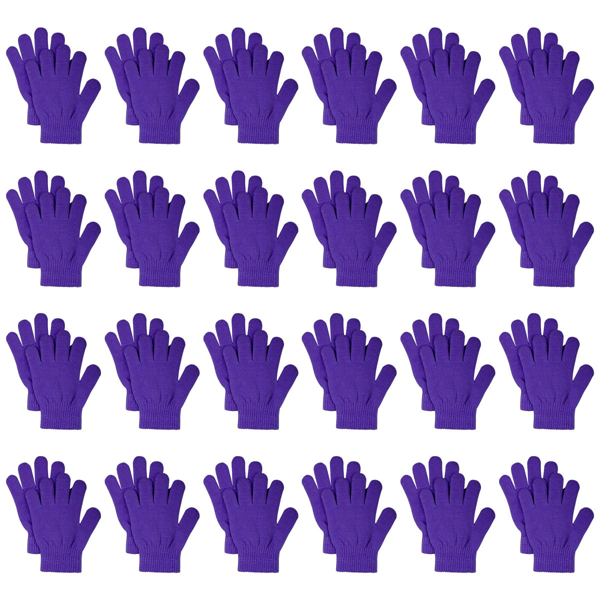 jiebor 24 Pairs Kids Warm Winter Knit Gloves for Boys Girls Children