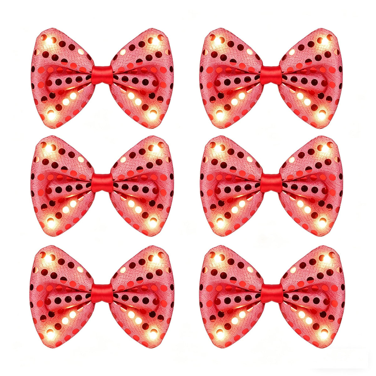 LED Sequin Necktie Electric Bright Light Up Men's Bow Ties Women Kids Flashing Bowties Glow Party Rave Festival School