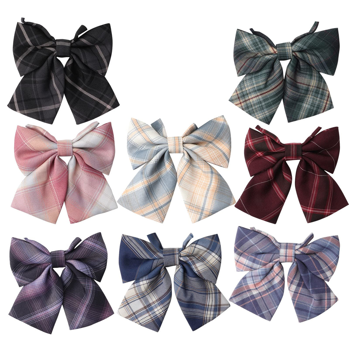 Uniform Adjustable Pre-Tied Zipper Ties For kids boys girls 8 pcs Gowns Neck Neckties School Men's Pretied Ties Set