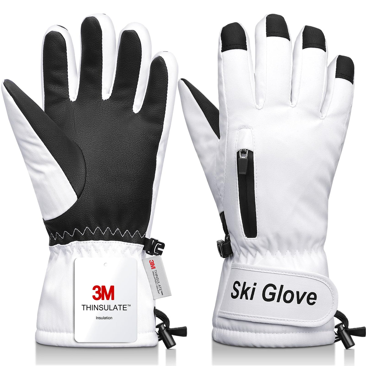 Ski Gloves,Snow Gloves Waterproof Winter Warm Cold Weather Touchscreen Gloves for Parent& Child Kids Skiing,Snowboarding