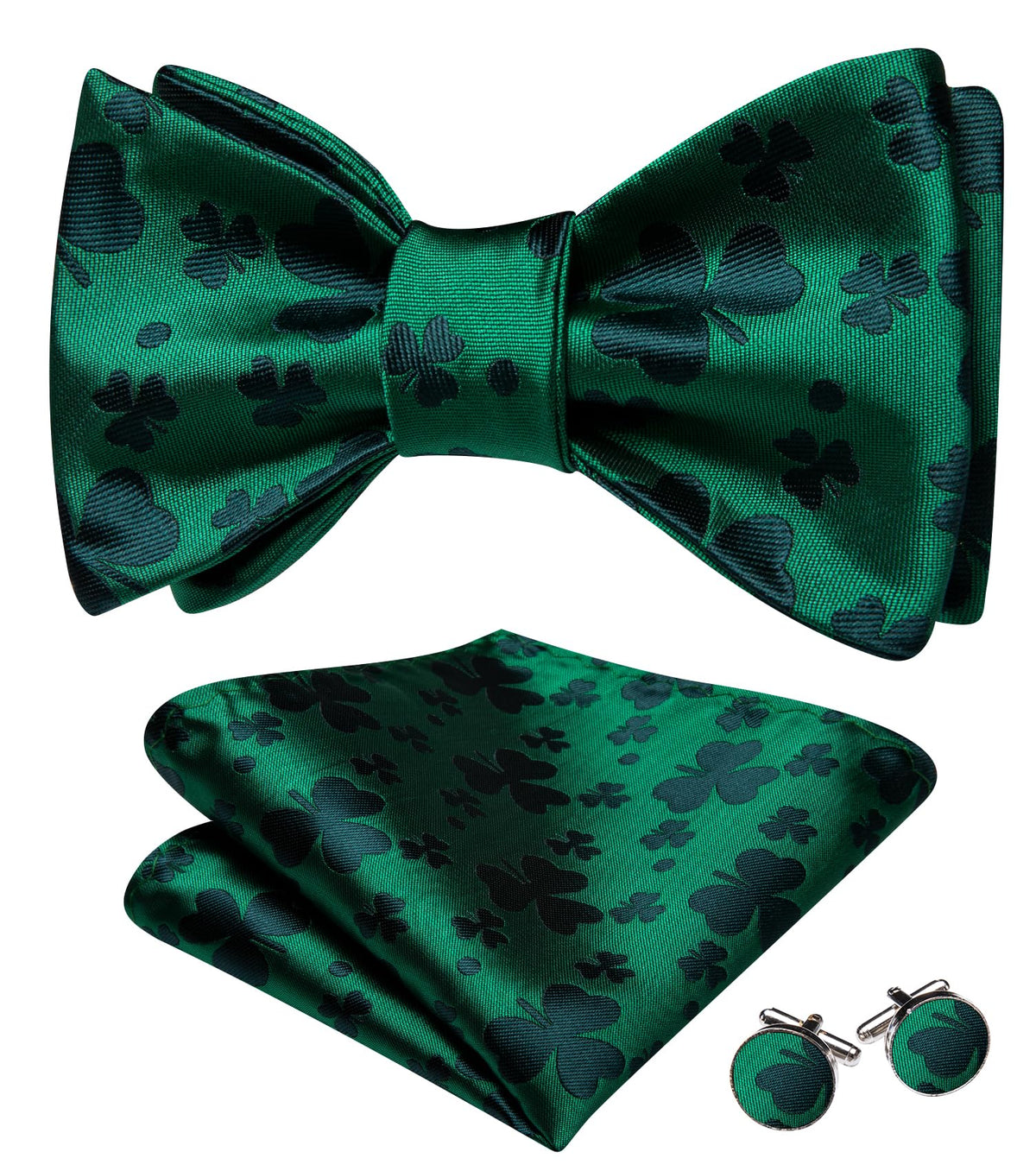 YOHOWA Bow Ties for Men Paisley Self Tie Bowtie Pocket Square Cufflinks Set