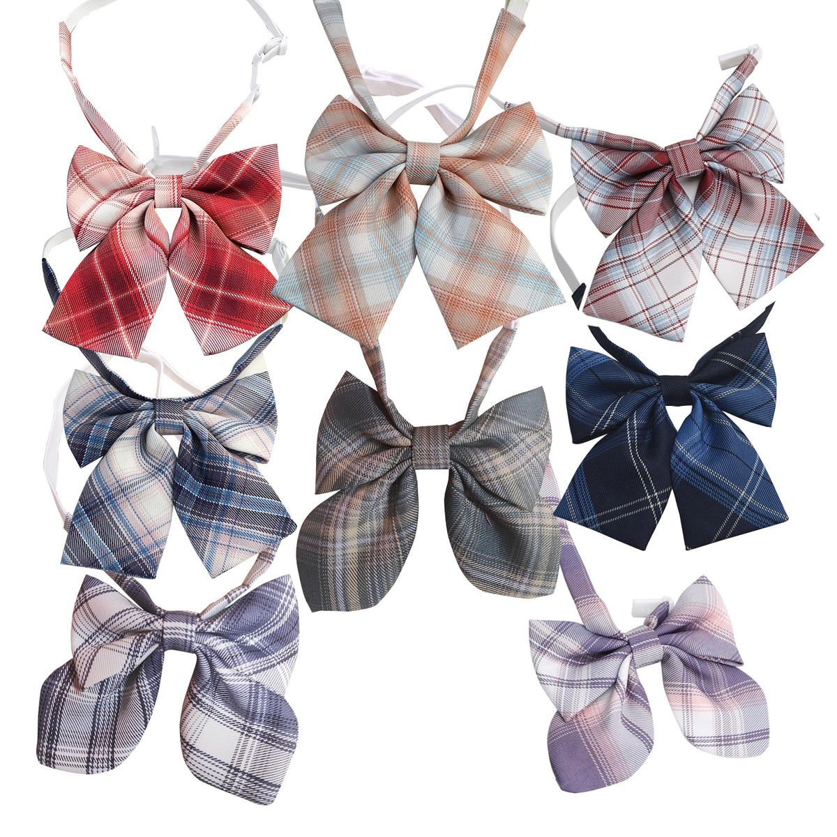 Uniform Adjustable Pre-Tied Zipper Ties For kids boys girls 8 pcs Gowns Neck Neckties School Men's Pretied Ties Set