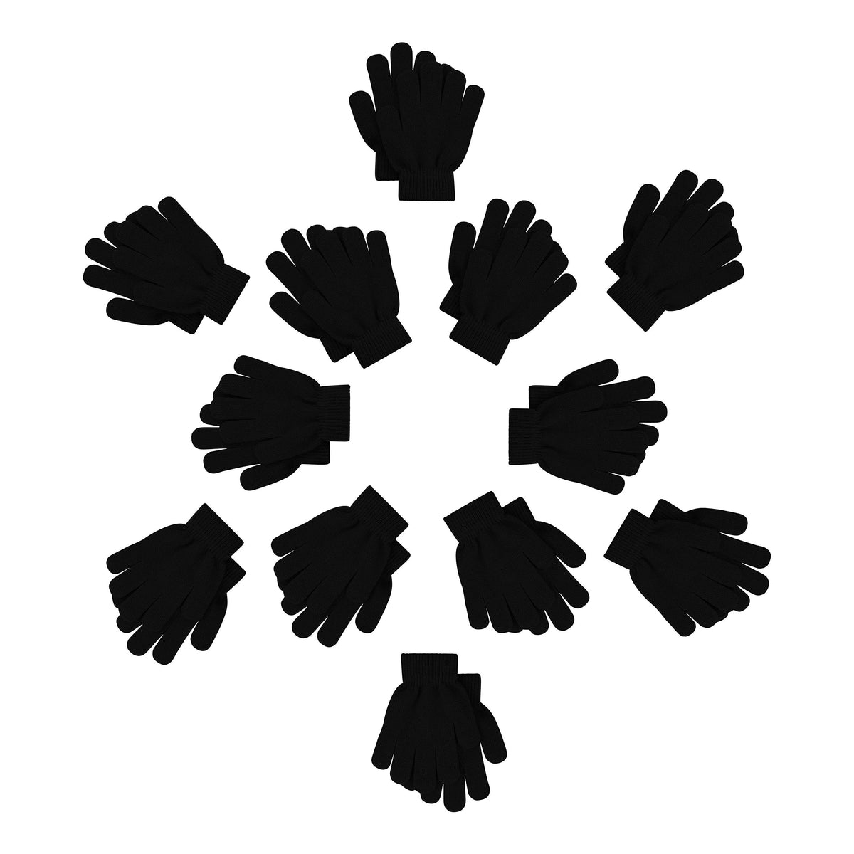 12 Pairs Kids Winter Gloves, Children Bulk Pack Fun Colorful Cute Magic Glove for Boys & Girls