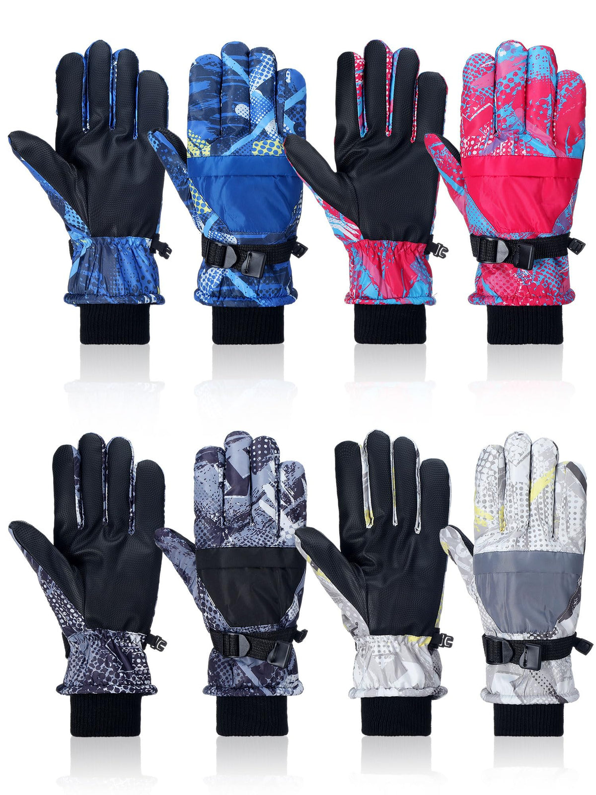 Bencailor 6 Pairs Kids Winter Snow Gloves