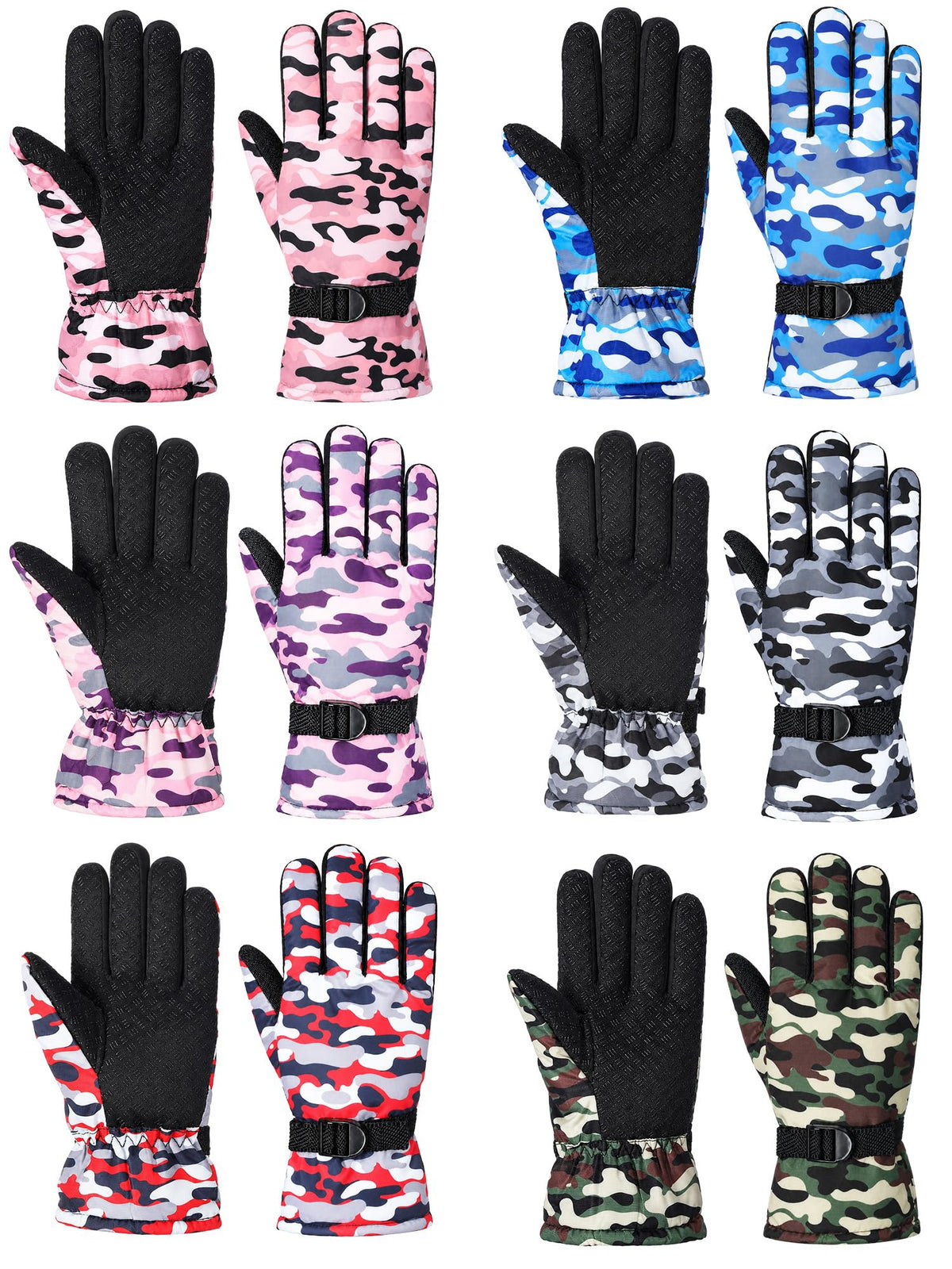 Bencailor 6 Pairs Kids Winter Snow Gloves