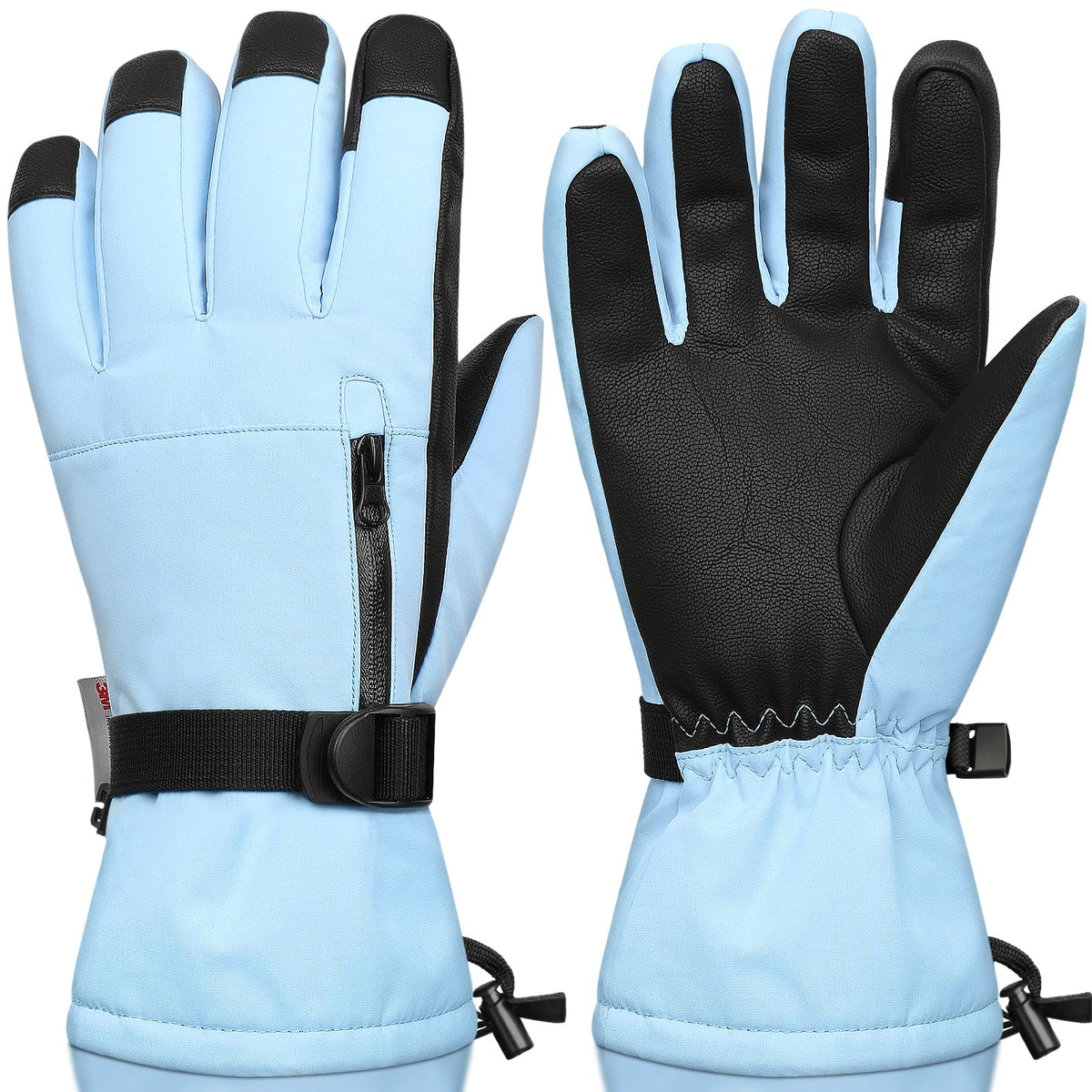 Ski Gloves,Snow Gloves Waterproof Winter Warm Cold Weather Touchscreen Gloves for Parent& Child Kids Skiing,Snowboarding