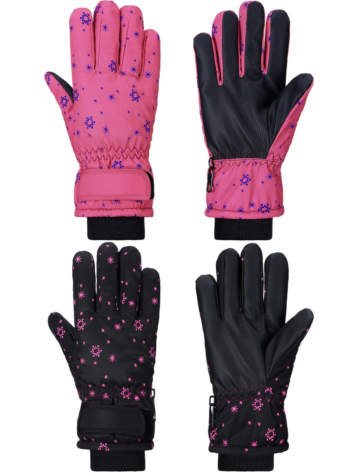 SATINIOR 2 Pair Kids Waterproof Winter Gloves