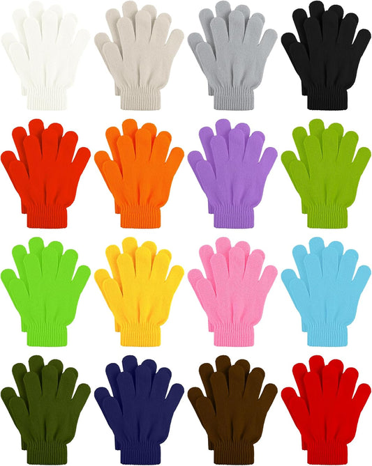 Cooraby 16 Pairs Winter Kids Gloves Warm Toddler Gloves for Boys Girls