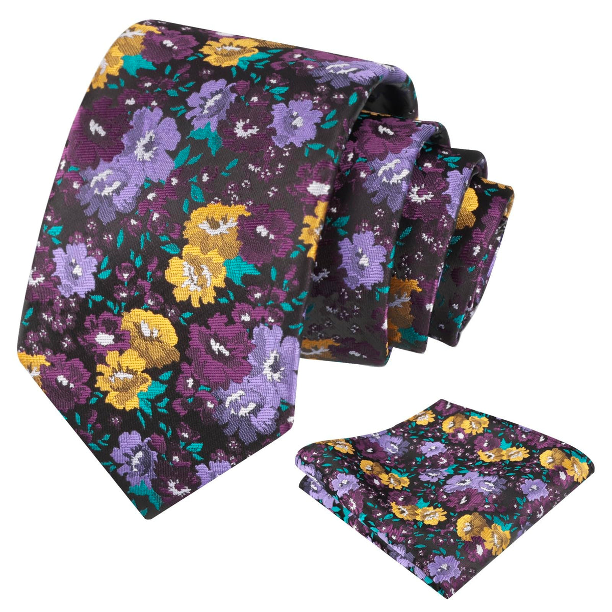Alizeal Mens 3.15'' Colorful Flower Necktie Set