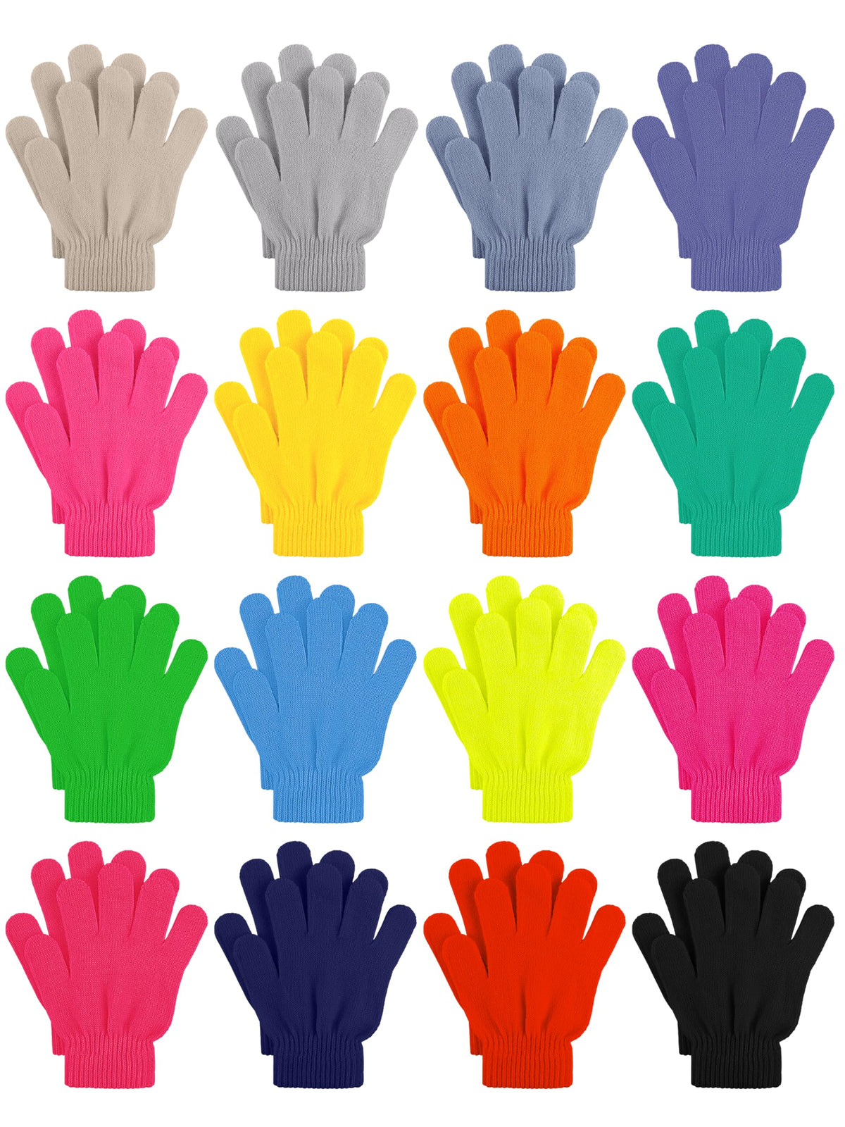 Cooraby 16 Pairs Winter Kids Gloves Warm Toddler Gloves for Boys Girls