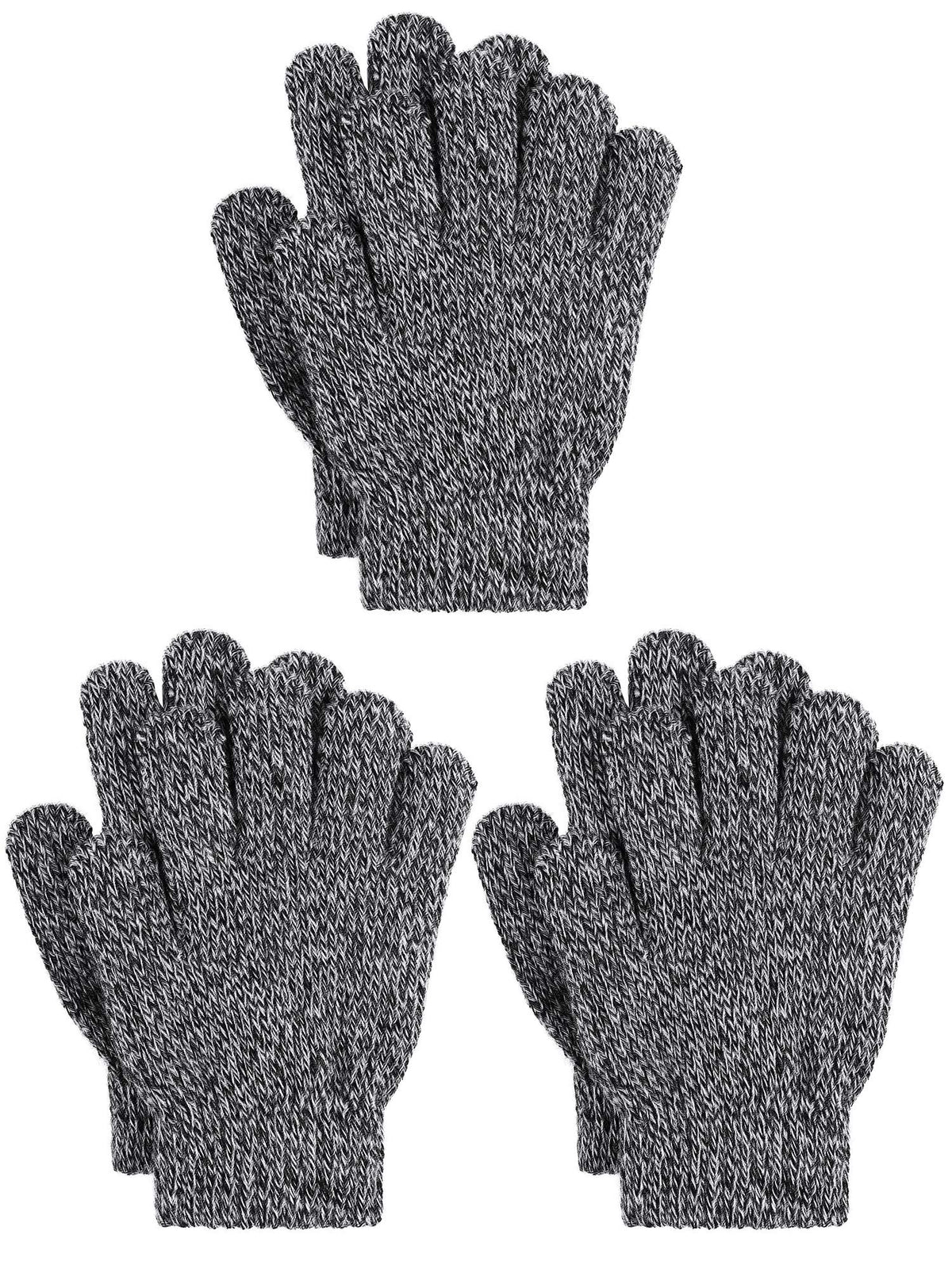Cooraby 3 Pairs Kids Winter Gloves Thick Warm Toddler Gloves for Boys Girls
