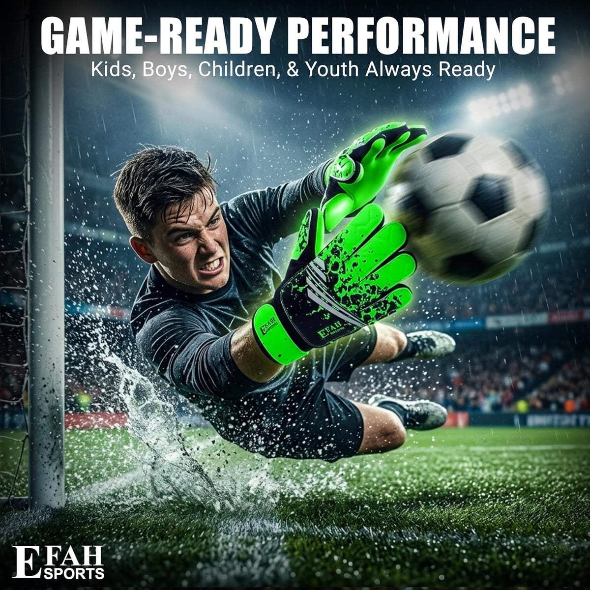 Soccer Goalie Goalkeeper Gloves for Kids Boys Children Youth