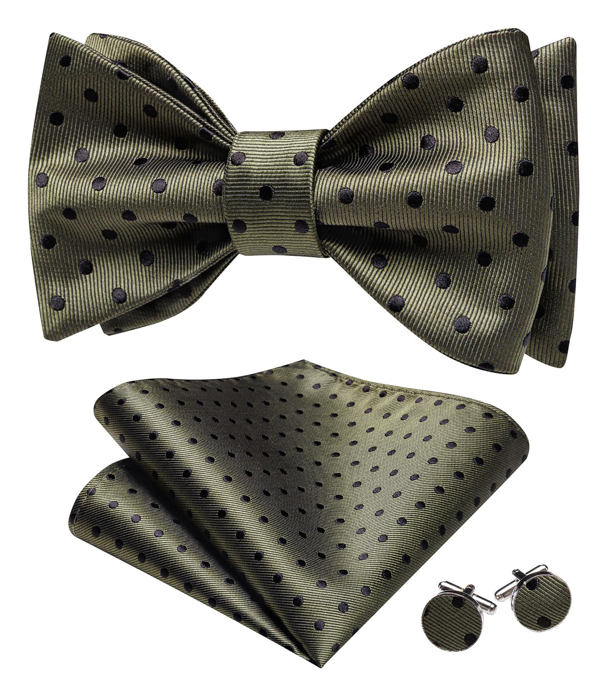 YOHOWA Bow Ties for Men Paisley Self Tie Bowtie Pocket Square Cufflinks Set