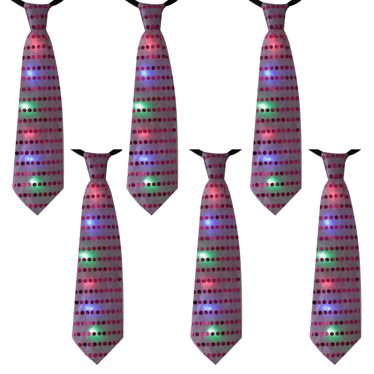 LED Sequin Necktie Electric Bright Light Up Men's Bow Ties Women Kids Flashing Bowties Glow Party Rave Festival School