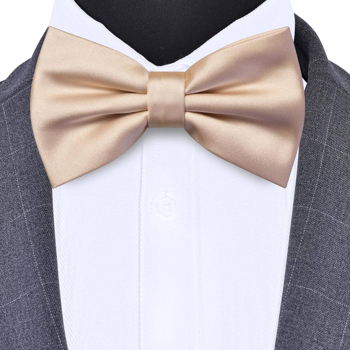 Branduce Solid Color Pre-tied Bow Tie Quality Adjustable Bowtie for Men Party Wedding