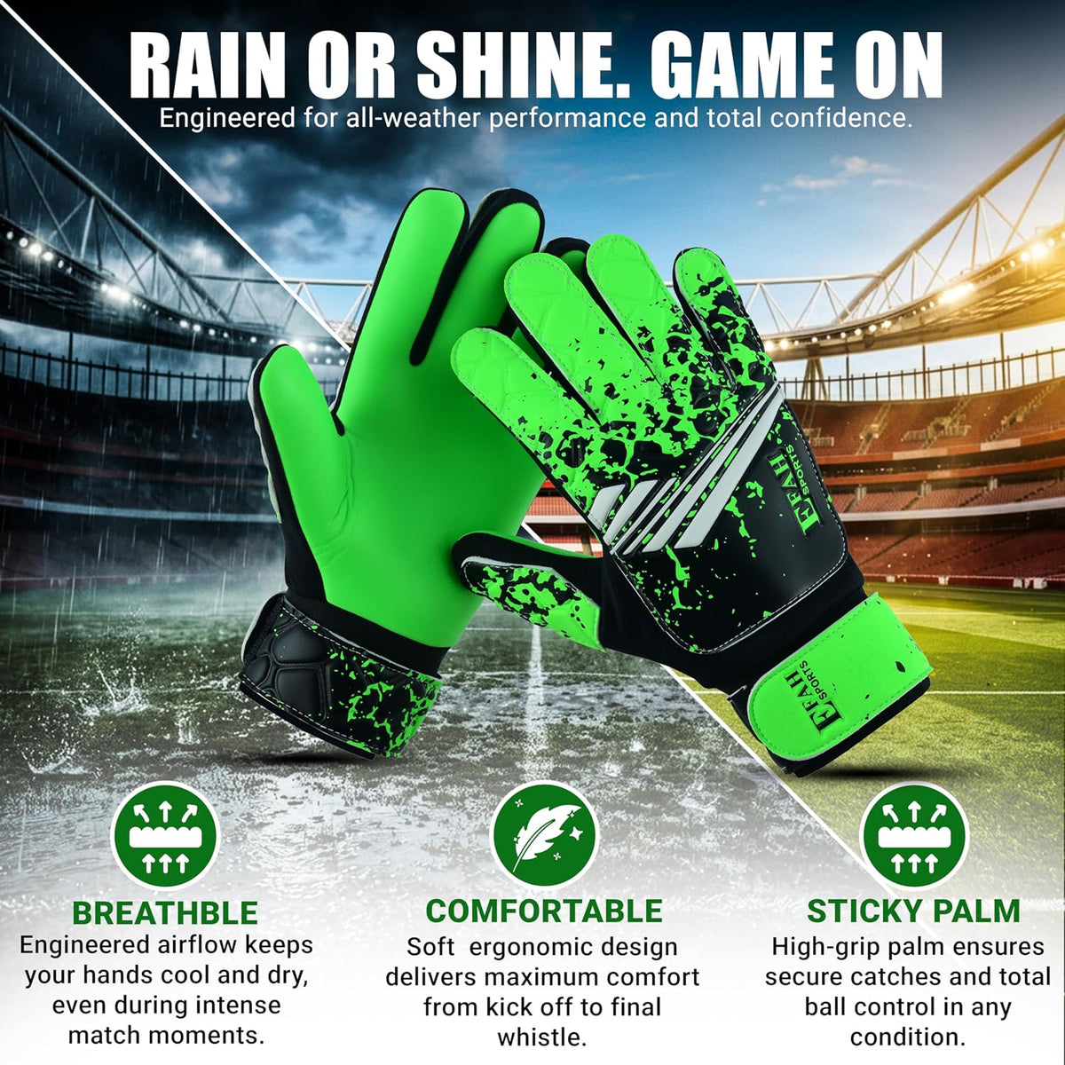 Soccer Goalie Goalkeeper Gloves for Kids Boys Children Youth