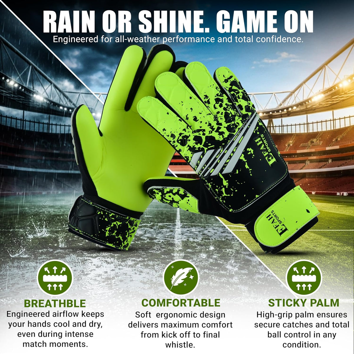 Soccer Goalie Goalkeeper Gloves for Kids Boys Children Youth