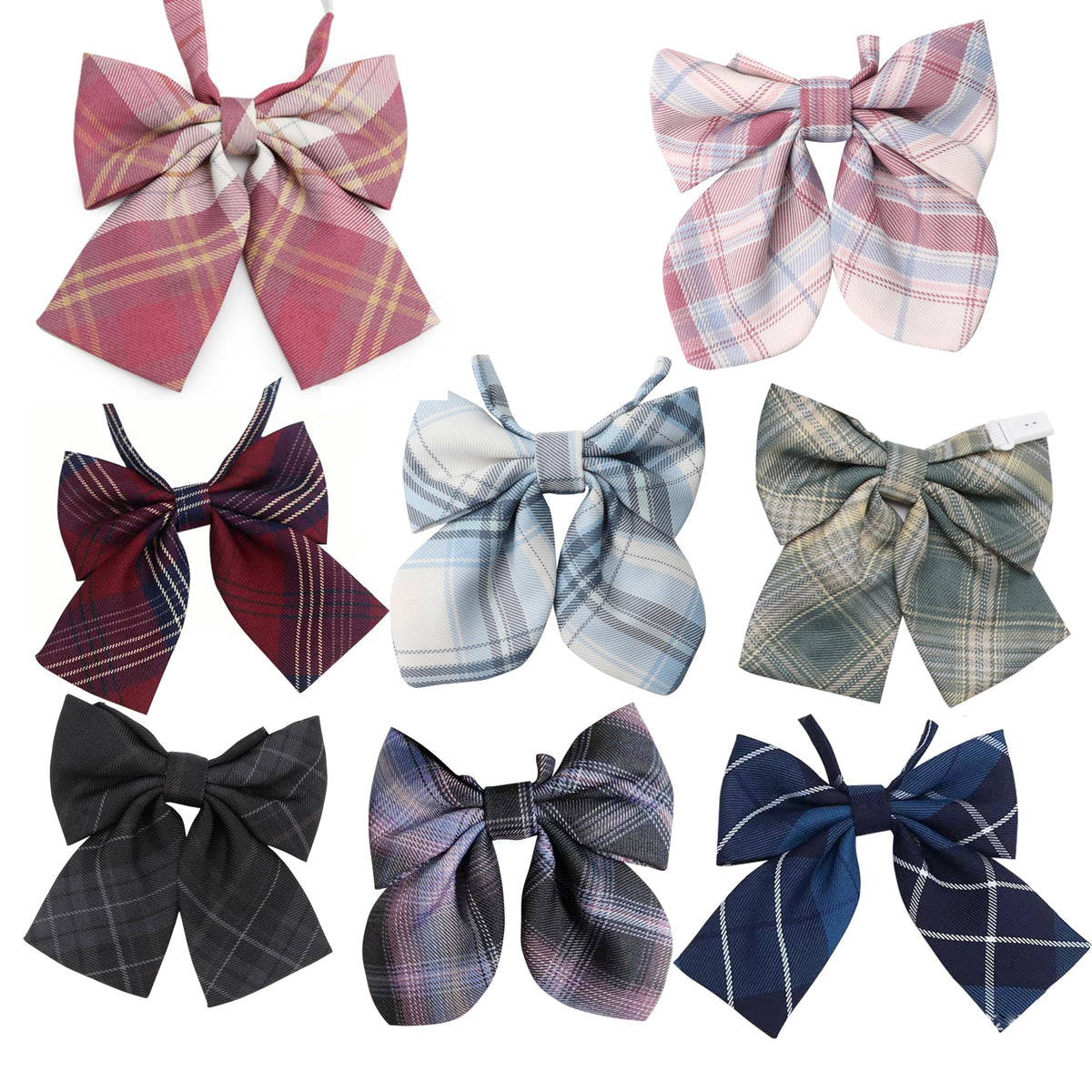 Uniform Adjustable Pre-Tied Zipper Ties For kids boys girls 8 pcs Gowns Neck Neckties School Men's Pretied Ties Set